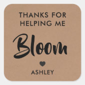 感謝してい救済の私の開花の花のステッカーKraft スクエアシール (正面)