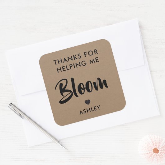 感謝してい救済の私の開花の花のステッカーKraft スクエアシール (封筒)