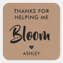 感謝してい救済の私の開花の花のステッカーKraft スクエアシール
