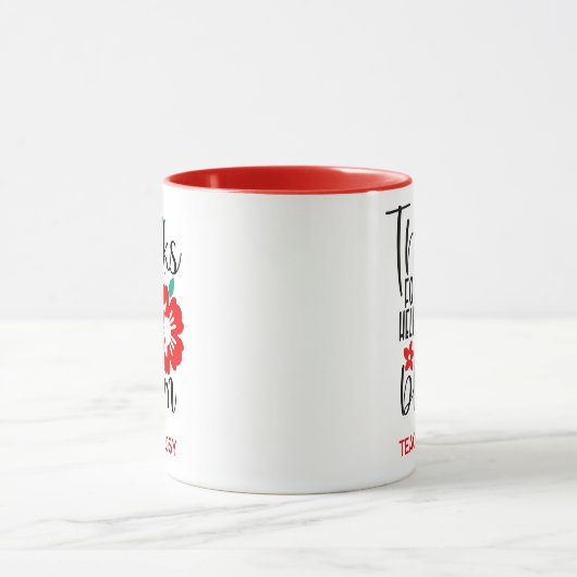 感謝してい救済の私の開花先生評価 マグカップ (中央)