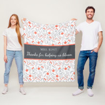 感謝してい救済の米国の開花先生フリースブランケット