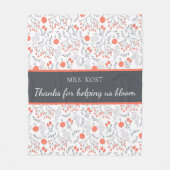 感謝してい救済の米国の開花先生フリースブランケット フリースブランケット (正面)