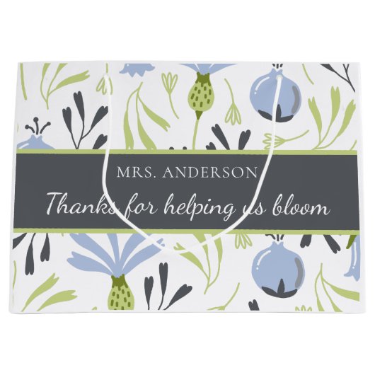 感謝してい救済の米国の開花先生抱き枕 ラージペーパーバッグ (正面)