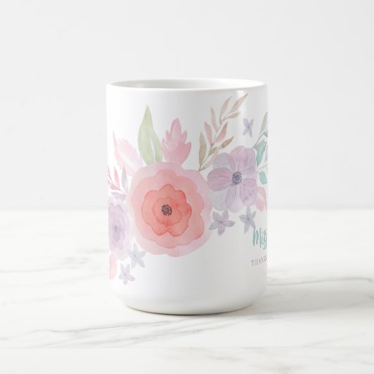 感謝してい救済の開花 コーヒーマグカップ (中央)