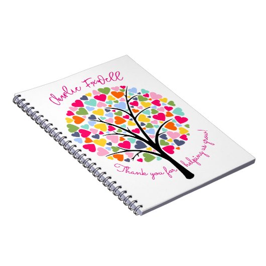 感謝してい救済は成長カラフルりんご木 ノートブック (右側)