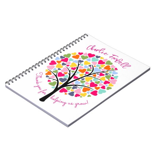 感謝してい救済は成長カラフルりんご木 ノートブック (左側)