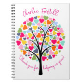 感謝してい救済は成長カラフルりんご木 ノートブック (正面)