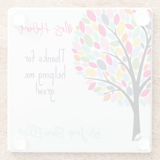 感謝してい救済先生の贈り物 ガラスコースター (裏面)