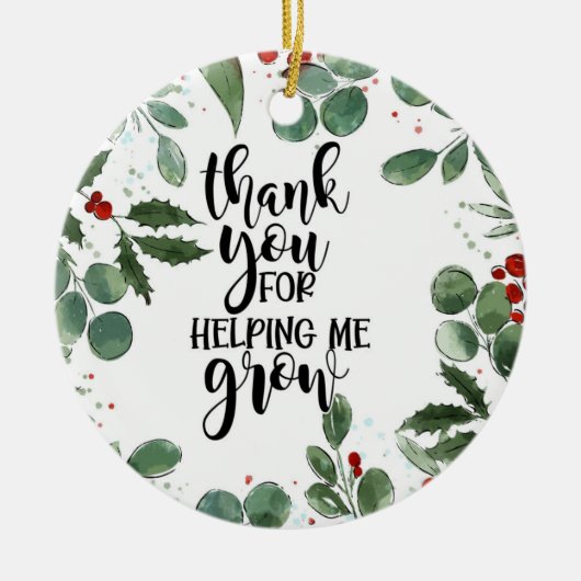 感謝してい救済君は私が育てたクリスマスノートカー セラミックオーナメント (正面)