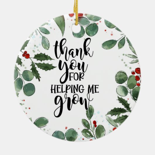 感謝してい救済君は私が育てたクリスマスノートカー セラミックオーナメント (裏面)