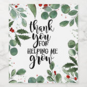 感謝してい救済君は私が育てたクリスマスノートカー ワインラベル (シングルラベル)