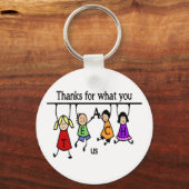 感謝してい教え米国のおもしろい先生芸術 キーホルダー (正面)