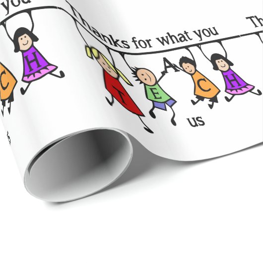 感謝してい教え米国のおもしろい先生芸術 ラッピングペーパー (ロールコーナー)