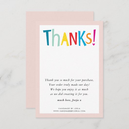 感謝してい明モダンるいおもしろいカラフルタイポグラフィ サンキューカード (正面/裏面)