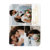 感謝してい書の写真結婚コラージュ マグネット (縦)