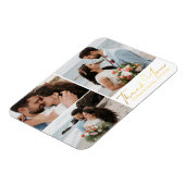 感謝してい書の写真結婚コラージュ マグネット (左側)