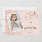 感謝してい最初のバラ金ゴールドグリッターの写真 サンキューカード (正面)