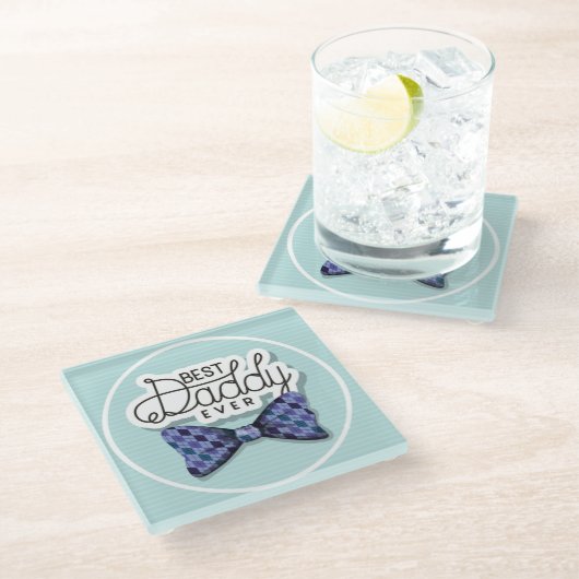 感謝してい最高の父親のパパ ガラスコースター (アングル)