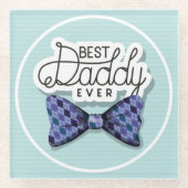 感謝してい最高の父親のパパ ガラスコースター (正面)