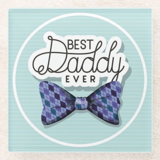 感謝してい最高の父親のパパ ガラスコースター (正面)