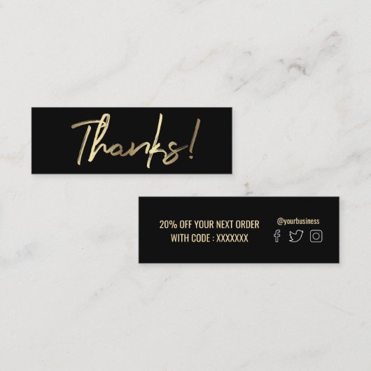 感謝してい札 スキニー名刺 (正面/裏面)