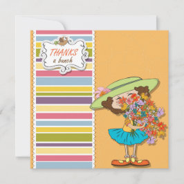 感謝してい束おもしろい女フラットカード