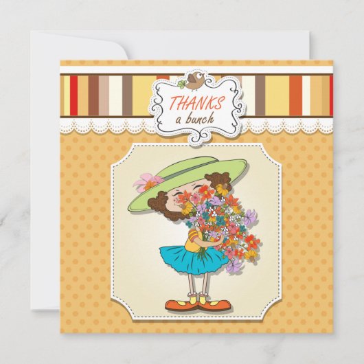 感謝してい束おもしろい女フラットカード (正面)