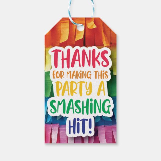 感謝してい来のパーティー – ピニャータ ギフトタグ (正面)