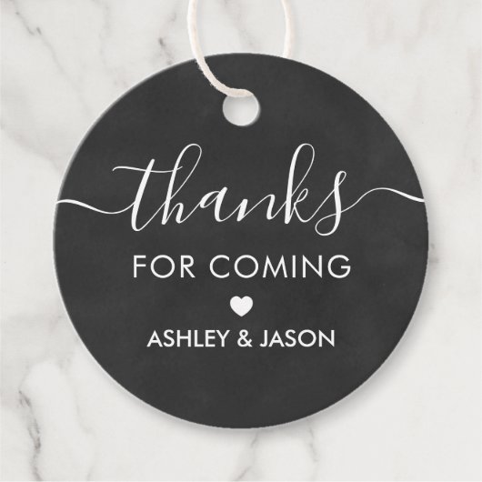 感謝してい来のラベルに結婚感謝するChalkboard フェイバータグ (正面)