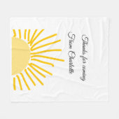 感謝してい来の名前の追加文字メッセージsun フリースブランケット (正面(横))