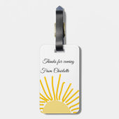 感謝してい来の名前の追加文字メッセージsun ラゲッジタグ (裏面縦)