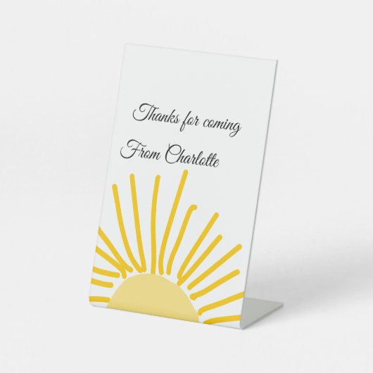 感謝してい来の名前の追加文字メッセージsun 台座サイン (正面)