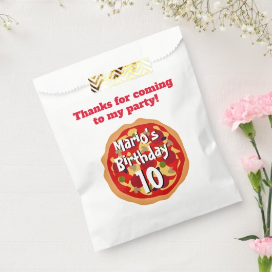 感謝してい来ピザ誕生日パーティー フェイバーバッグ (封をした状態)
