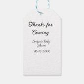 感謝してい来モダンのベビシャワーシンプルの類型 ギフトタグ (裏面)
