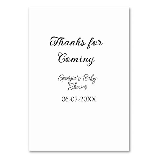 感謝してい来モダンのベビシャワーシンプルの類型 テーブルナンバー (正面)