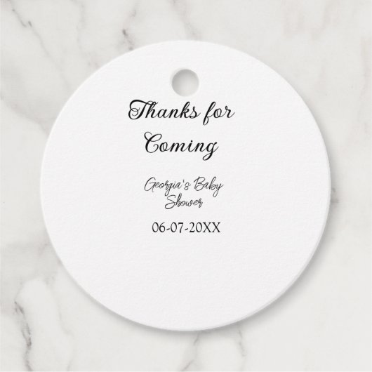 感謝してい来モダンのベビシャワーシンプルの類型 フェイバータグ (正面)