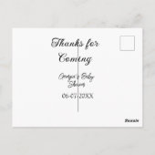 感謝してい来モダンのベビシャワーシンプルの類型 ポストカード (裏面)