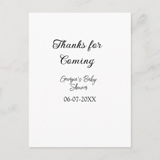 感謝してい来モダンのベビシャワーシンプルの類型 ポストカード (正面)