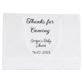 感謝してい来モダンのベビシャワーシンプルの類型 ラージペーパーバッグ (裏面)