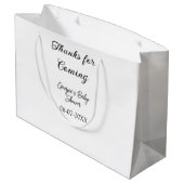 感謝してい来モダンのベビシャワーシンプルの類型 ラージペーパーバッグ (裏面アングル)