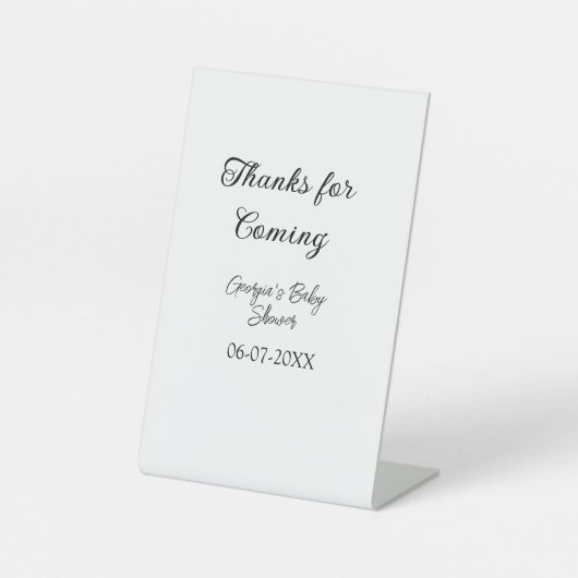 感謝してい来モダンのベビシャワーシンプルの類型 台座サイン (正面)