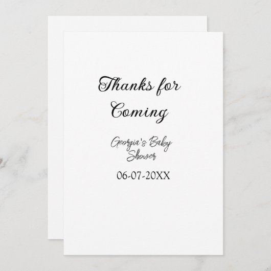 感謝してい来モダンのベビシャワーシンプルの類型 招待状 (正面/裏面)