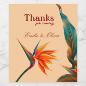 感謝してい来名に ワインラベル (シングルラベル)