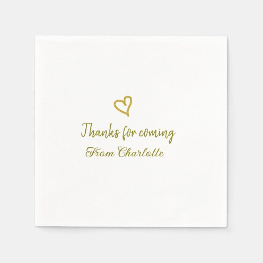 感謝してい来名の追加文字メッセージgolden hea スタンダードカクテルナプキン (正面)