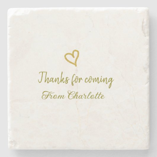 感謝してい来名の追加文字メッセージgolden hea ストーンコースター (正面)