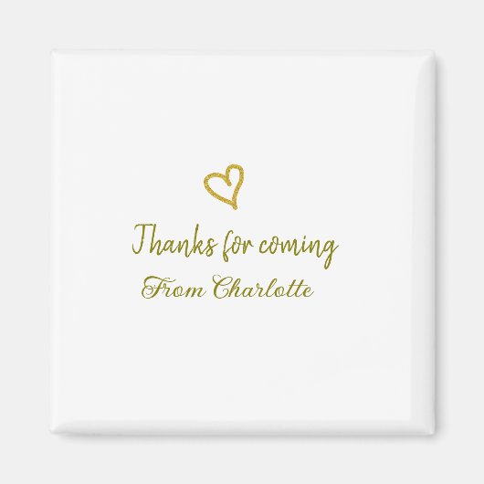 感謝してい来名の追加文字メッセージgolden hea マグネット (正面)