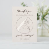 感謝してい来我らの結婚ために恋人たちのキス。 サンキューカード (スタンド正面)