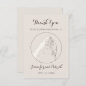 感謝してい来我らの結婚ために恋人たちのキス。 サンキューカード (正面/裏面)