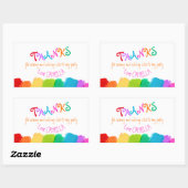 感謝してい来絵を描のパーティーシール 長方形シール (シート)