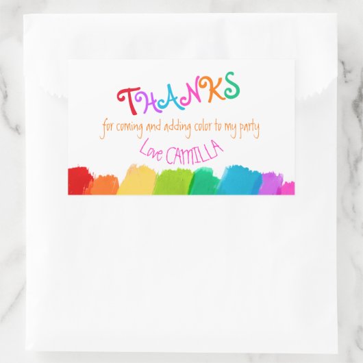 感謝してい来絵を描のパーティーシール 長方形シール (バッグ)